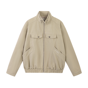 CoosRetro美式复古logo刺绣立领座山雕外套春季情侣休闲百搭夹克