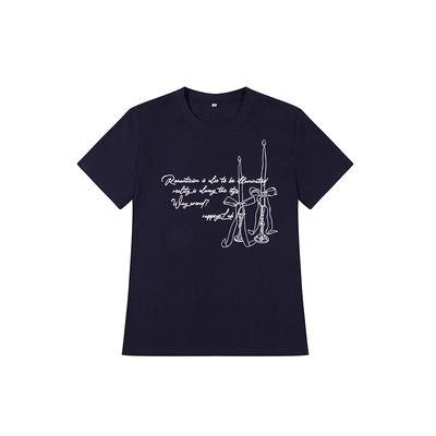 RAPPEYE蝴蝶结烛台短袖刺绣T恤