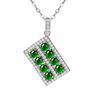 宫里上新算盘项链女款天然翡翠吊坠纯银饰品新中式闺蜜生日礼物