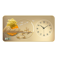 歐鑫藝掛墻裝飾畫掛鐘萬年歷時(shí)鐘