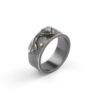 斯吾银饰关山月国风山水原创个性复古纯银戒指手作情侣对戒男生