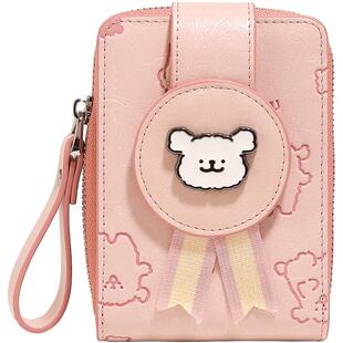 生日新年礼物TOUTOU线条小狗儿童钱包卡包一体可爱证件收纳零钱女