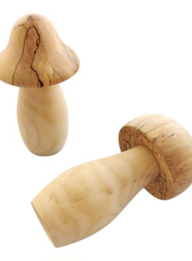 原创手工制作实木蘑菇造型牙签筒