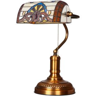 全铜台灯高端复古书桌美式银行老上海式民国办公阅读卧室书房台灯