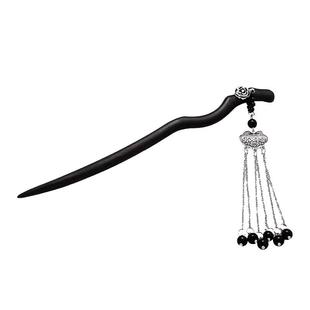 古风黑檀木发簪女新中式高级感后脑勺盘发簪子汉服发钗马面裙头饰