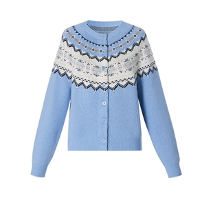 首降5折|歌莉娅费尔岛毛衣开衫女秋冬2025新款好看流行穿搭上衣