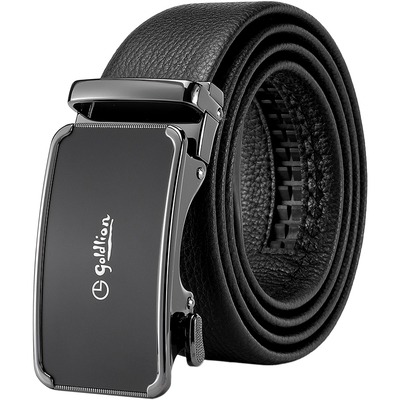 商务休闲牛皮裤带青年自动扣腰带