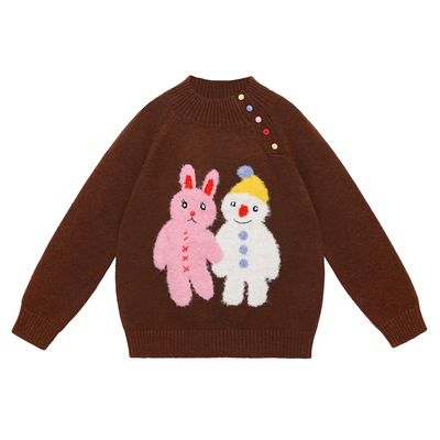 【拉拉小手】提花毛衣女童半高领