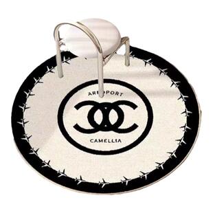 ins奶油风小香地垫圆形地毯少女房间转椅电脑椅隔音梳妆台下卧室