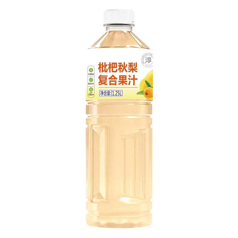 枇杷秋梨汁果汁饮料1.25L*2大瓶0脂肪无菌灌装清润解渴健康饮品