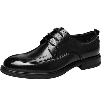 HLA/海澜之家男鞋新款秋冬经典真皮正装皮鞋商务尖头结婚德比鞋男