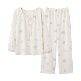 古今睡衣女款春秋纯棉长袖2025新款大码可爱风家居服套装可外穿