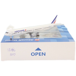 飞机模型波音B777-300ER法国航空客机礼品摆件带轮1：400合金航模