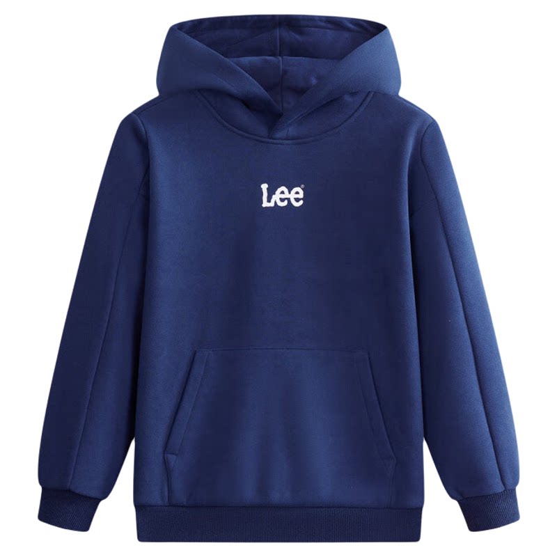 Leekids秋冬加绒连帽卫衣
