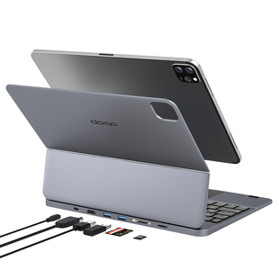 doqo铝合金拓展坞ipad磁吸妙控键盘适用2024新款air6苹果pro11英寸12.9平板电脑5触控板4一体蓝牙鼠标套装13
