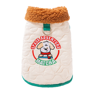 宠物小狗狗衣服冬装可牵引加厚棉衣泰迪比熊雪纳瑞小型幼犬秋冬天