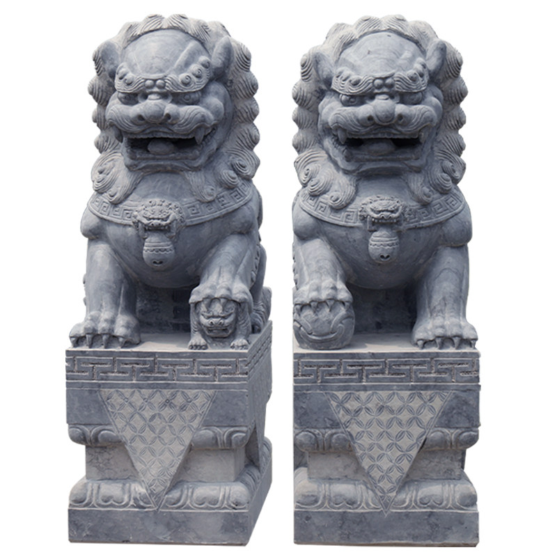 石狮子嘉祥石雕古典圆雕青石摆件