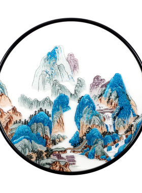 君自在玄关新中式手工刺绣装饰画