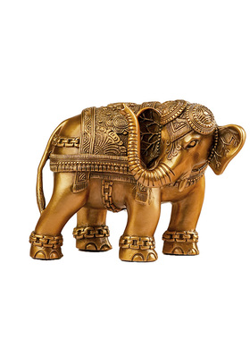 复古黄铜大象摆件家用招财旺宅