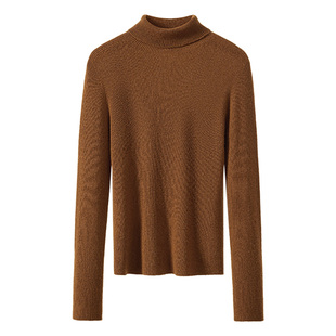 【无缝一体纯羊毛】春竹25秋冬新款两翻领修身高级感保暖女羊毛衫