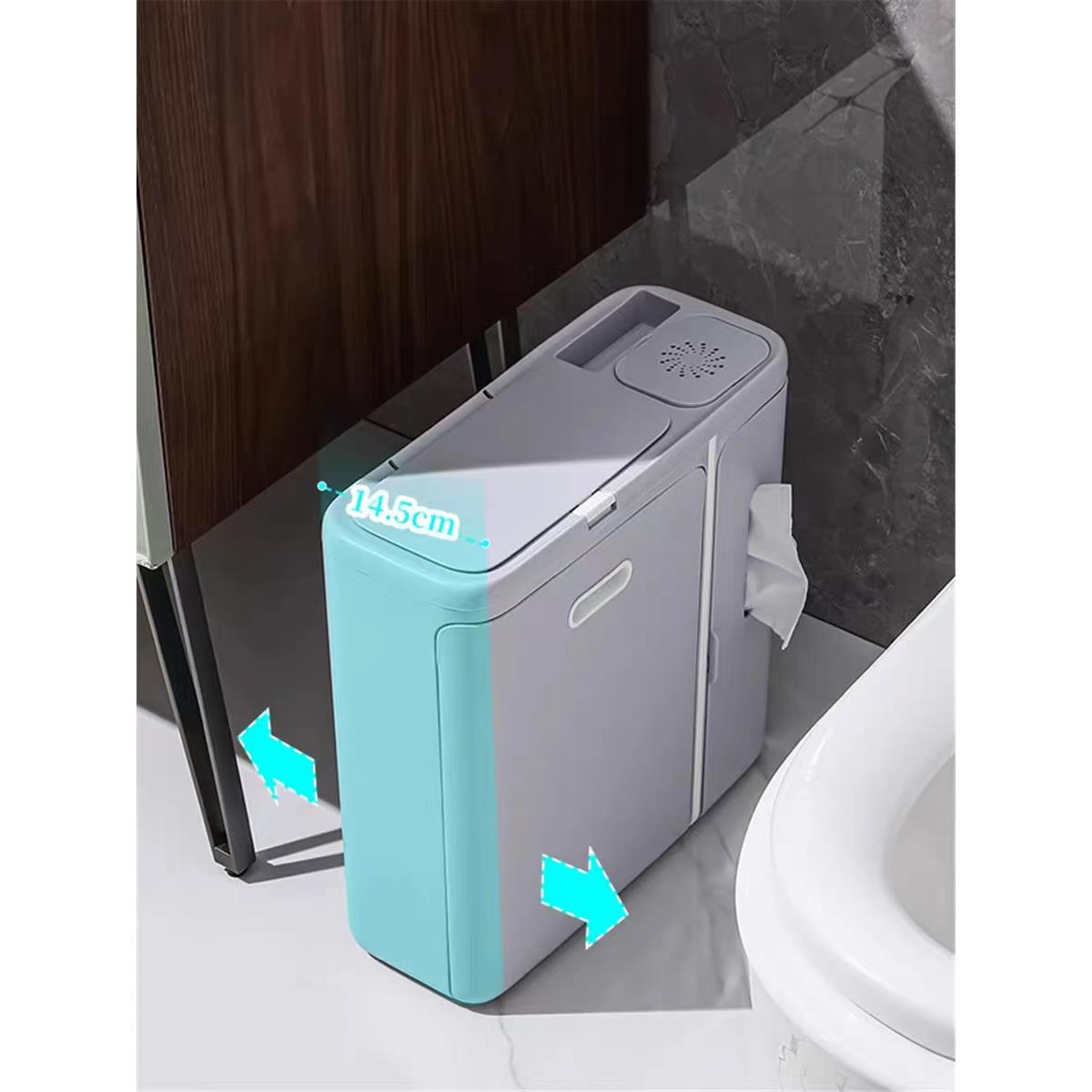 卫生间壁挂式垃圾桶新款夹缝带盖厕所纸巾盒一体家用厨房客厅纸篓