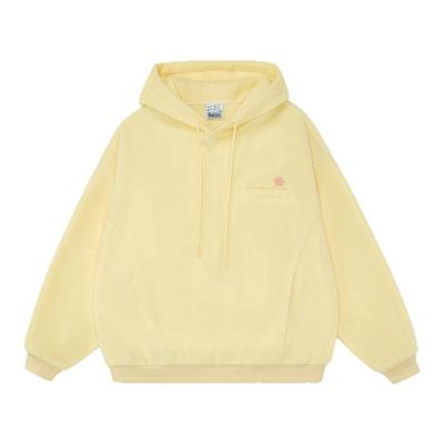 RASS「绒感」基础廓形绒布口袋连帽卫衣 春季休闲宽松情侣装帽衫