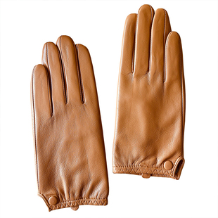 山羊皮真皮手套女单皮薄款短款加绒保暖骑车驾驶开车冬季触屏修手