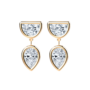 DIAMOND FOUNDRY【培育】水月印象长半月水滴钻石耳坠 真钻超闪