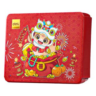 得力春联胶带无痕胶网格布基胶双面胶新年红色高粘度强力不留痕透明胶纳米胶易撕车用墙面固定贴防水防风婚庆