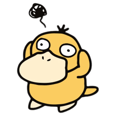 TLP镂空贴纸 可达鸭憨憨头痛 宝可梦Psyduck 涂鸦平板平面 防水贴