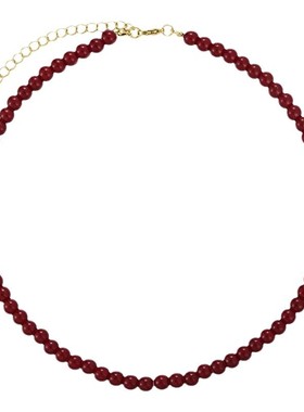 鸿运连连红色串珠锁骨链