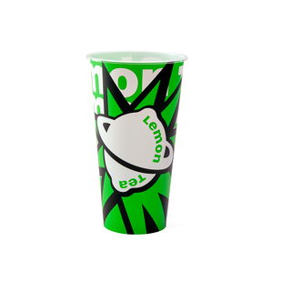创意膜内贴奶茶杯子一次性带盖pp材质注塑杯柠檬茶杯商用定制logo