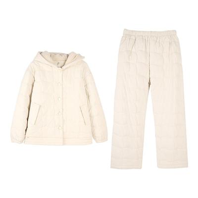 安之伴【巨保暖】三层加厚夹棉睡衣女款冬季珊瑚绒连帽冬天家居服