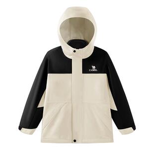 骆驼儿童冲锋衣三合一可拆卸男童女童户外登山中大童防风防水外套