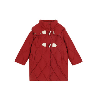 沫沫冬装童装女童冬季2026新款儿童洋气中长款大童加厚羽绒服外套