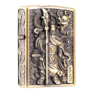 STAR恒星盔甲煤油打火机复古防风老式砂轮创意浮雕关公个性礼品男