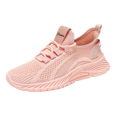 鞋子女2026新款春夏透气飞织鞋单鞋运动百搭休闲轻便初中时尚今年