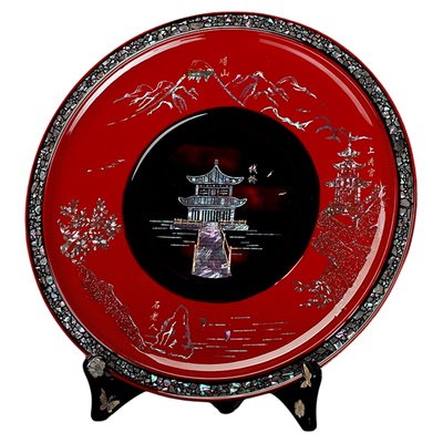 螺钿青岛风光看盘贝壳旅游纪念品