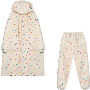 Bananagirl睡衣女士冬季新款珊瑚绒长款睡袍加厚加绒家居服可外穿