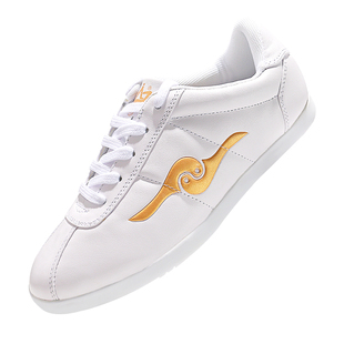 高端太极鞋男款软牛皮牛筋底运动鞋高端女真皮武术鞋太极拳练功鞋