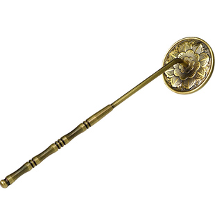 黄铜长柄莲花灰压打香篆工具拓香具灰押香灰入门香道套装用品用具