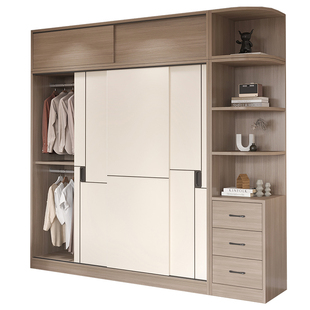 实木衣柜家用卧室2026新款柜子小户型省空间出租房用推拉门大衣橱