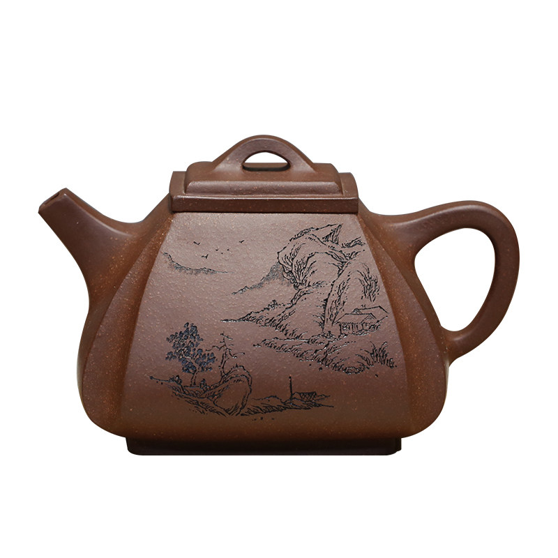 孔祥生手工黄龙山紫泥石瓢壶