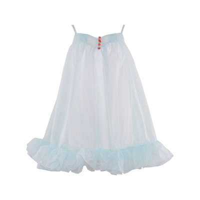 Morn isle*云谁之思系列梦幻仙女风欧根纱透视廓形荷叶摆连衣裙