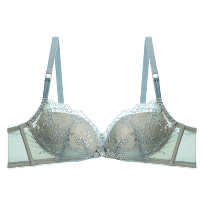 梧桐本色小胸聚拢内衣厚杯蕾丝女性感软钢圈文胸胸罩悸夏WN24178