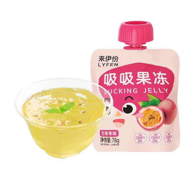 来伊份吸吸果冻78g葡萄味百香果