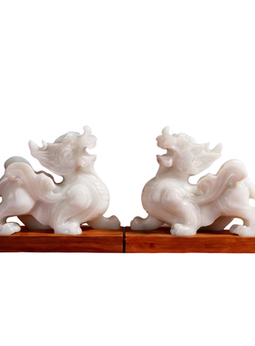 泰山祈愿，汉白玉貔貅摆件