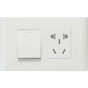 公牛开关插座118型暗装五孔电源墙壁家用一开单控三孔组合面板 墙