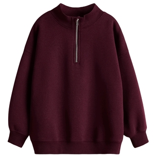 HM童装儿童男童卫衣春季红色新年拉链式连帽衫1307706