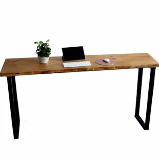 实木吧台高脚桌餐桌咖啡吧台桌家用桌子奶茶小吃店靠墙简约长条桌